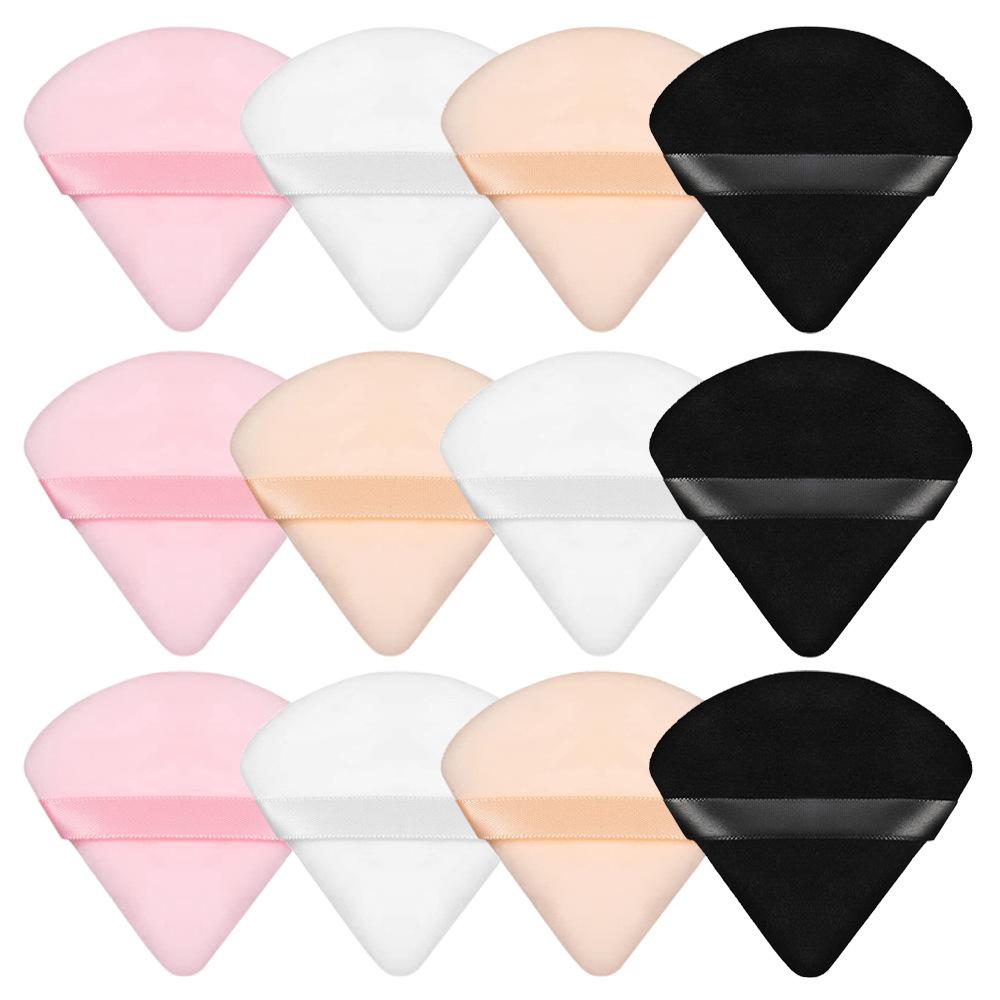 6 Pcs Triangle Powder Puff For Loose Powder Liquid Cosmetic Soft Plush Powder Puff Makeup Foundation Puff Makeup Tool