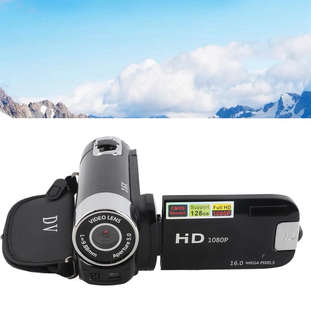 Video Camera with 2.4 Inch Color Screen Fill Light 16MP 1080P 16X Digital Zoom Anti Shake   Video Recording Camcorder for Travel Growth Record