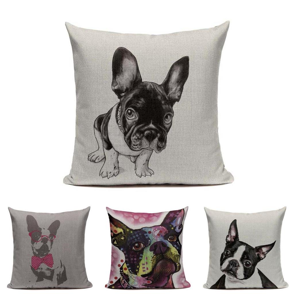 Premium Quality Boston Terrier French Bulldog Cushion Pillow Case For All Rooms