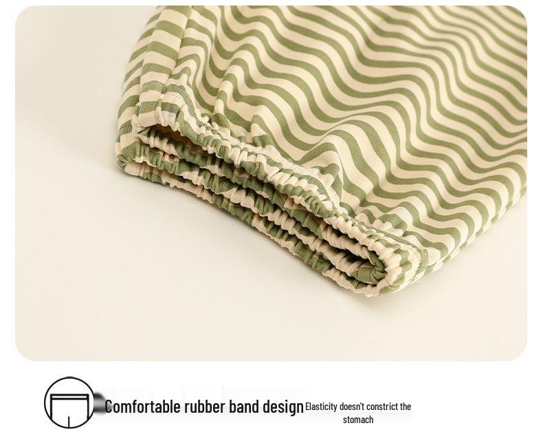 2025 Women's Short-Sleeved Summer Pajamas with Chest Pads - Cute Cartoon Style