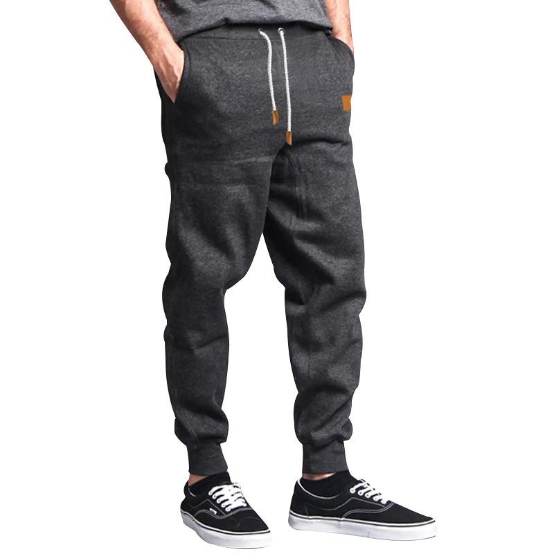 Casual Pants Men s Spring and Autumn Solid Color Pants Men s Trendy Sweatpants Small Feet Loose Leggings Men s Sweatpants S темно-серого