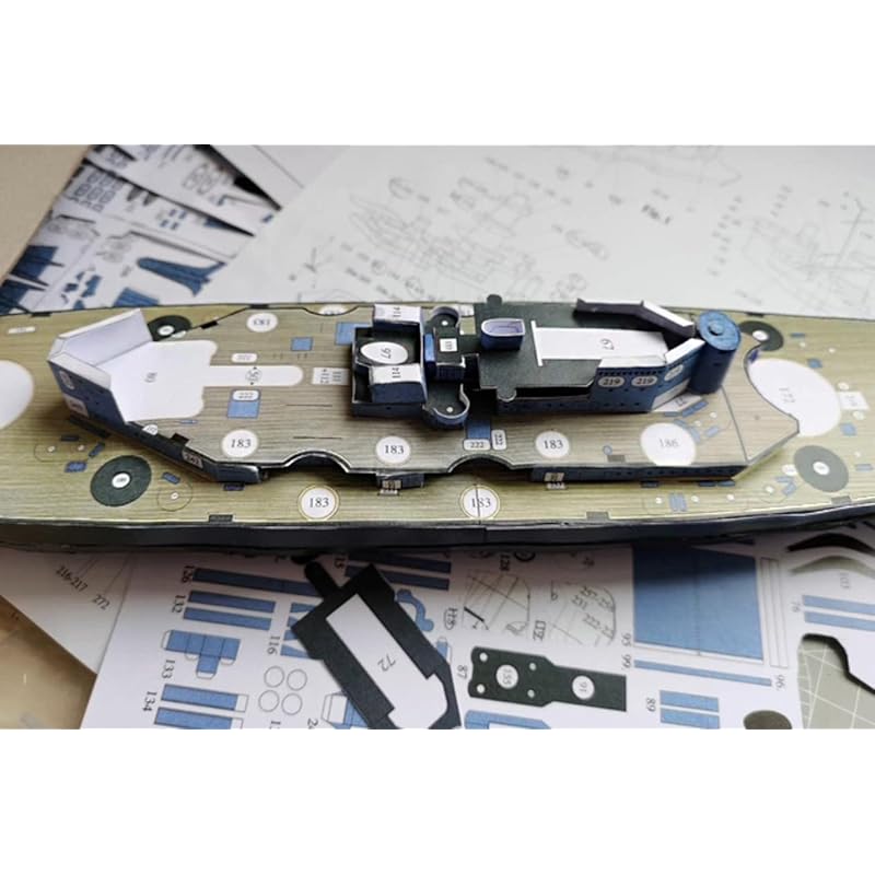 1/400 Scale Paper USS North Carolina BB-55 Ship Model Warship Figurine Military Model DIY Model Kit (Unassembled Kit)