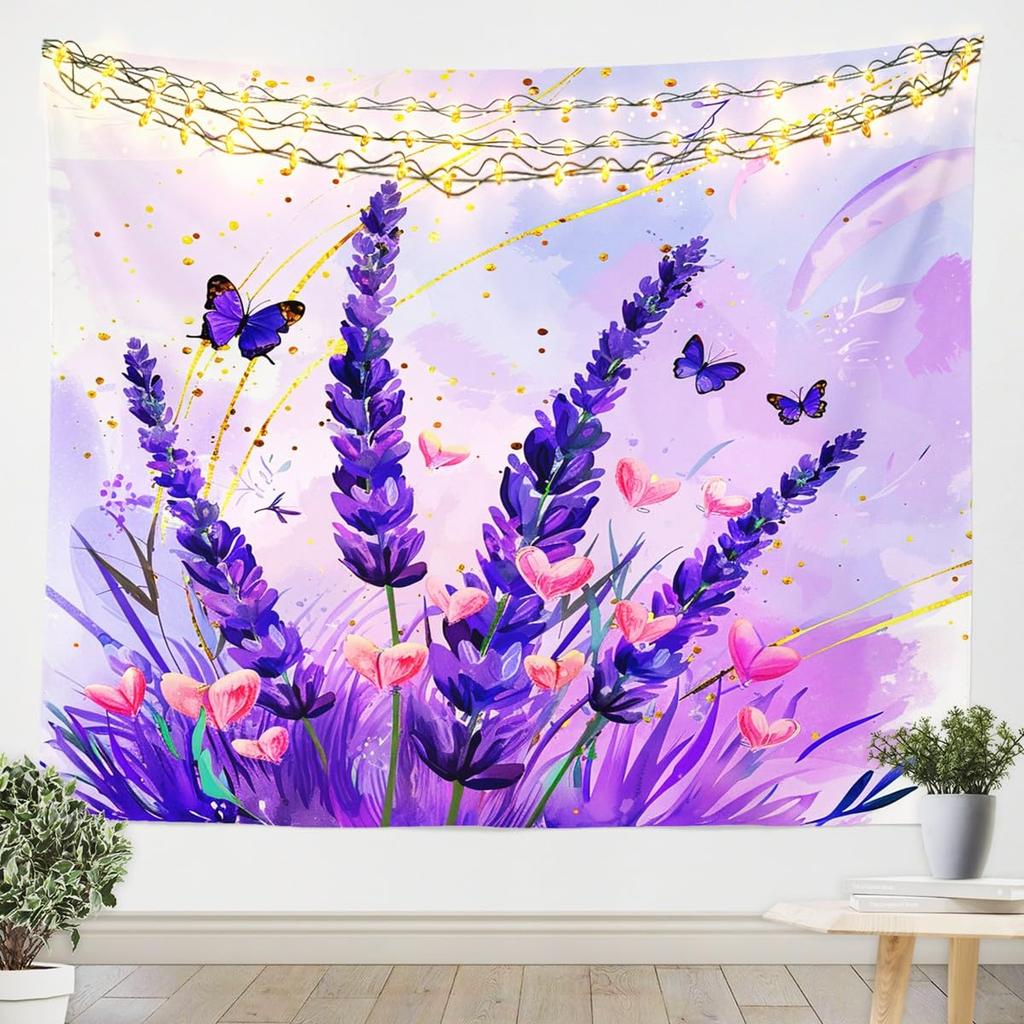 Snake Tapestry Purple Flower Leaves Wall Hanging for Kids Boy Girl Room Decor, Exotic Exotic Boho Moon Wall Blanket Tapestries
