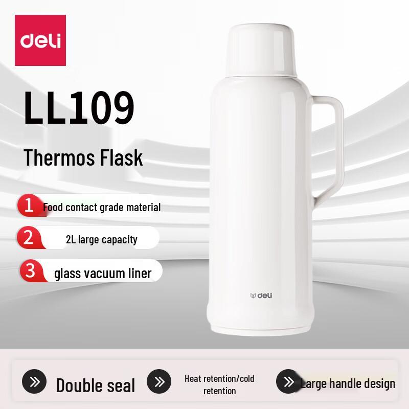 Deli Insulated Hot Water Bottle & Thermal Flask 2L