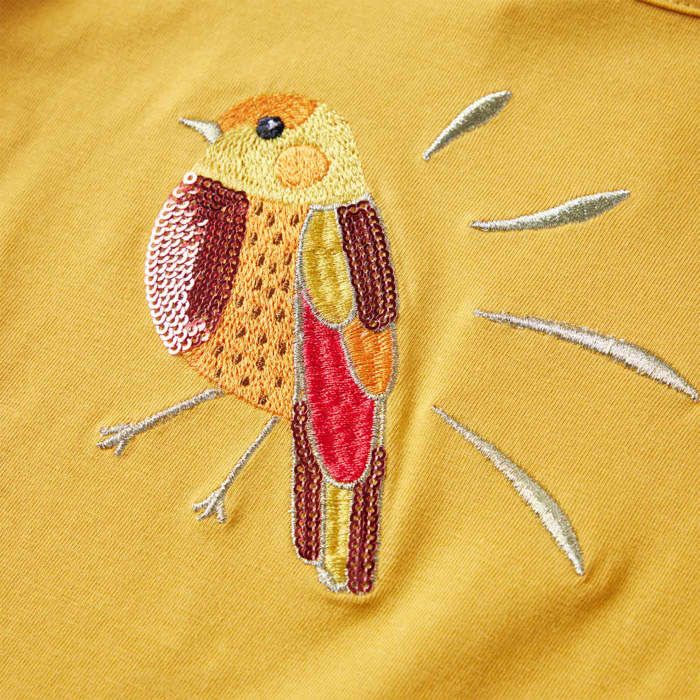 T-shirt enfants à manches longues ocre foncé 92/104/116/128/140