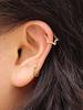 Minimalpiercing 14K Bubble Heart Star One-Touch Ring Piercing Earrings