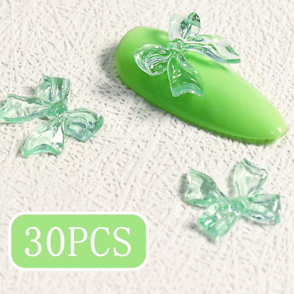 

1 пакет розовых конфетных лент-бантов 3D-подвесок для ногтей прозрачного желейного цвета летние аксессуары для украшения ногтей DIY детали для маникюра