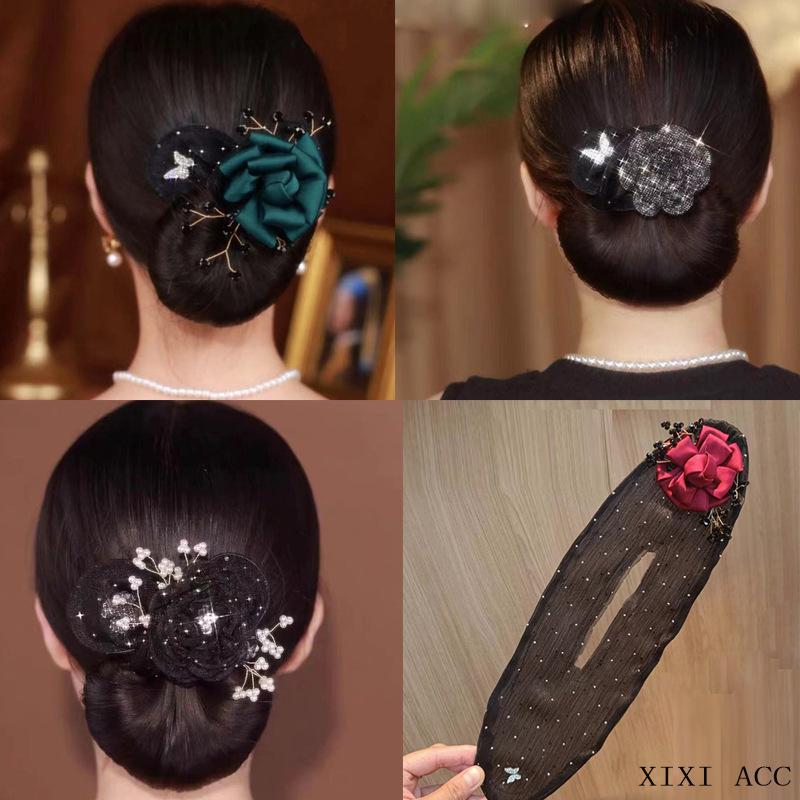 Camellia Black Butterfly Hair Bun Maker - Versatile Douyin-Style Twist Clip for Women