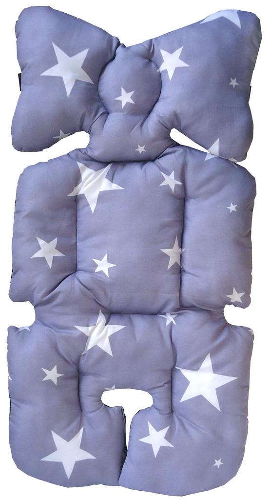 Shiawase Warehouse Stroller Cushion, Newborn Stroller Seat Cushion, Air Buggy, Outings, Baby Shower Gift (Gray Star)