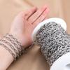 1M Stainless Steel Frosted Rounded Square Punk Chains Hip-hop Necklaces Oval Cross Chains Accessory for DIY Jewelry Making Gifts