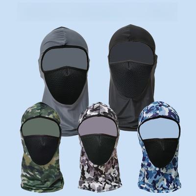 1Pc Outdoor Lycra Face Mask Breathable Ice Silk Mesh Neck Cover Windproof Sandproof Camouflage Facekini Cycling Headgear