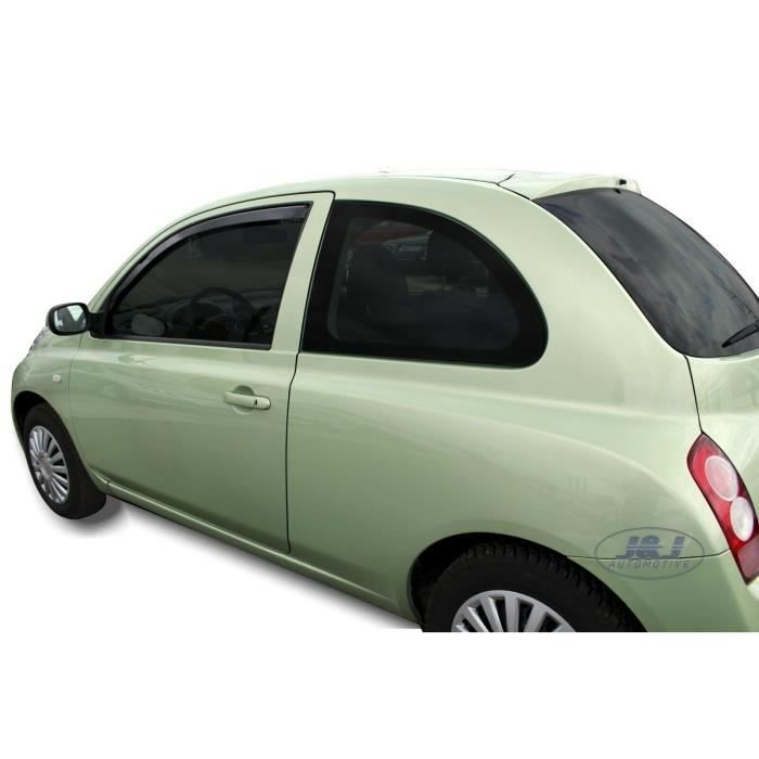 Déflecteurs d'air - Heko - Nissan Micra K12 - Fumé - Acrylique renforcé - Installation facile