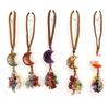 Crystal Moonstone Car Pendant Handmade Beaded Tassel Gift For Car Interior Decor