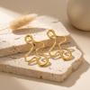 Minimalist Ins Style Geometric Line Dangle Earrings for Women Abstract Wave Gold Color Stainless Steel Daily Wear Jewelry Gift