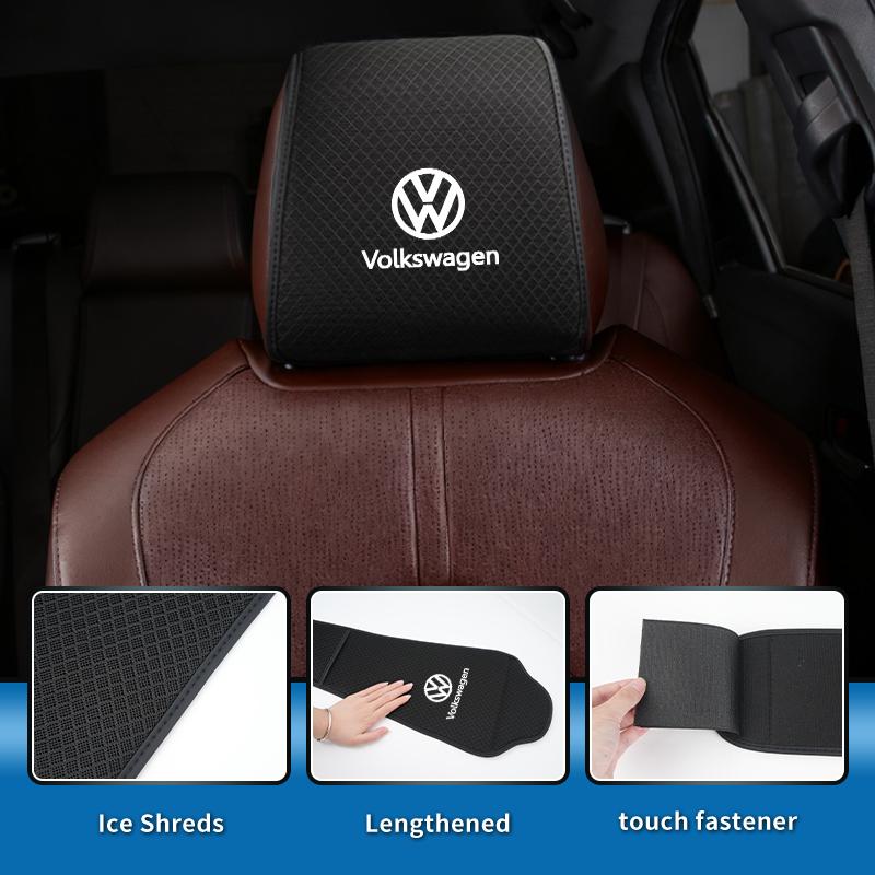 Car Seat Ice Silk Headrest Pillow Case Storage Bag For Volkswagen VW GTI Scirocco Jetta Beetle Golf Passat Tiguan Sharan TouranAO2