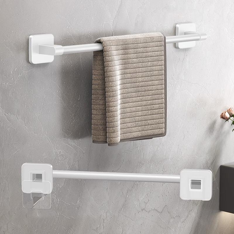 Wall Mounted Towel Rack Bathroom Storage Rack No Drilling Bathroom Horizontal Bar Towel Rack Kitchen Bathroom Accessories