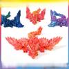 3D Printed Movable Crystal Wyvern Dinosaur Figurines with Dragon Egg Toy