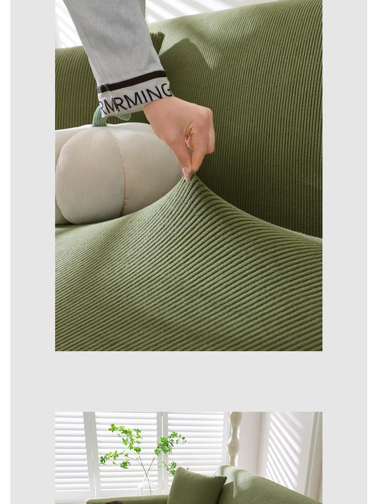 2025 Universal Stretch Thickened Corduroy Sofa Cover - Dustproof, Protective, Full Wrap, All-Season