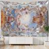 European Style Oil Painting Printed Tapestry Hippie Wall Decoration Bohemian Psychedelic Ceiling Decoration Sofa Sheets