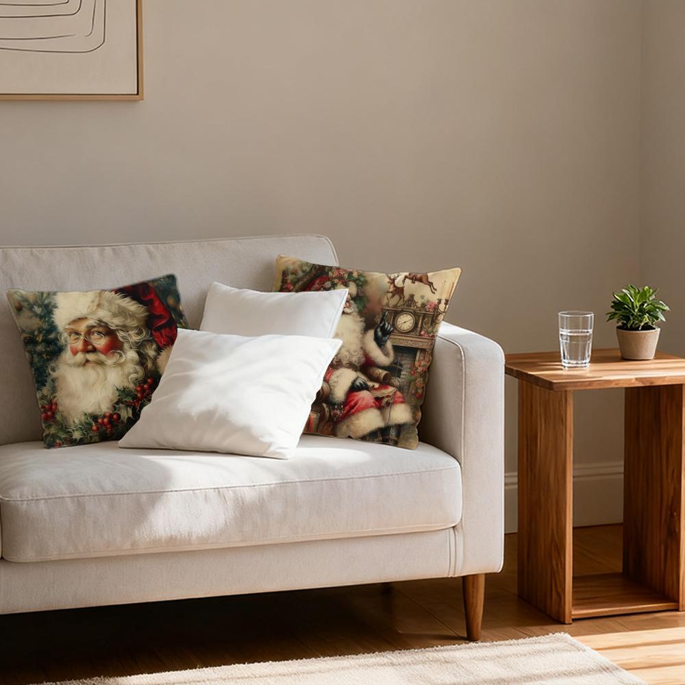 Kissenbezug luxuriös Heimbüro, Sofa dekorativ Mehrgrößen Autositzkissen, Kissenbezüge Weihnachtsmann Weihnachten Retro