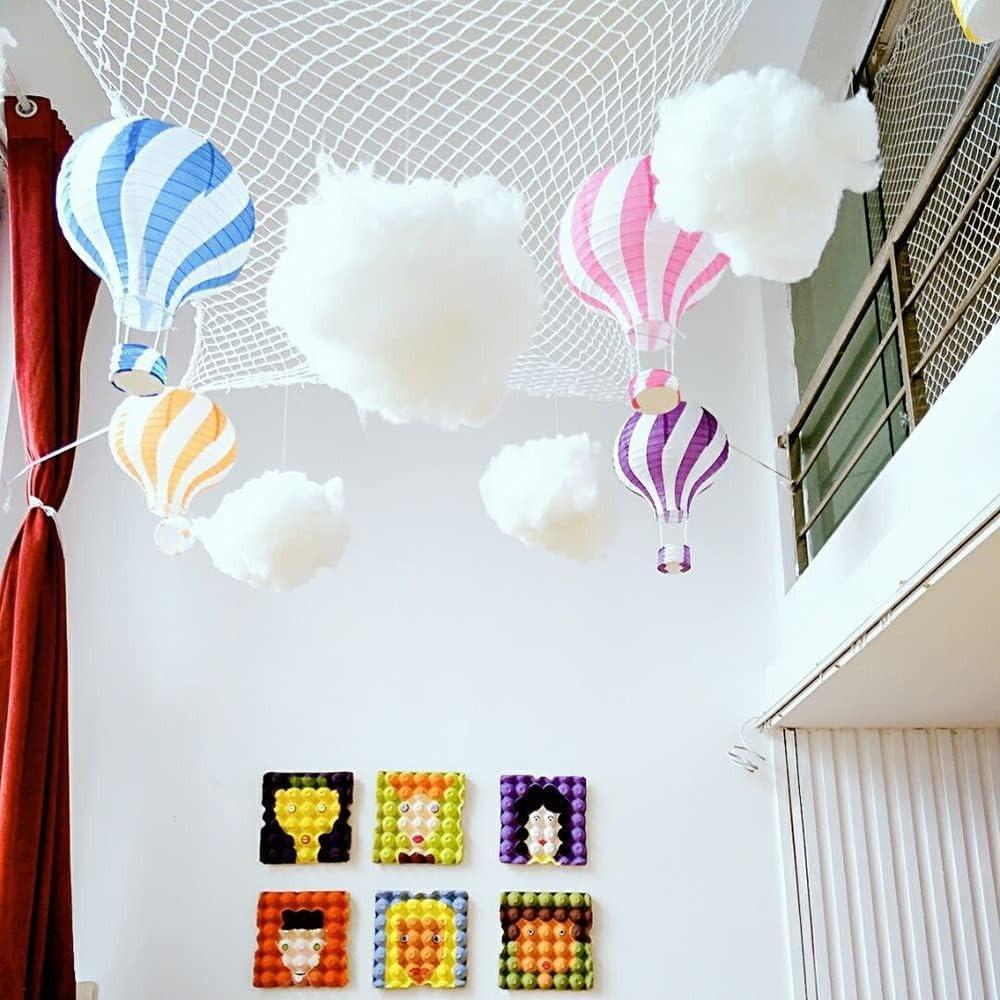 6pcs Cotton Simulation Cloud Decorations 3D Artificial Fake Clouds Props, Clouds for Ceiling, Room DIY Cloud Decor Art Stage Wedding Party