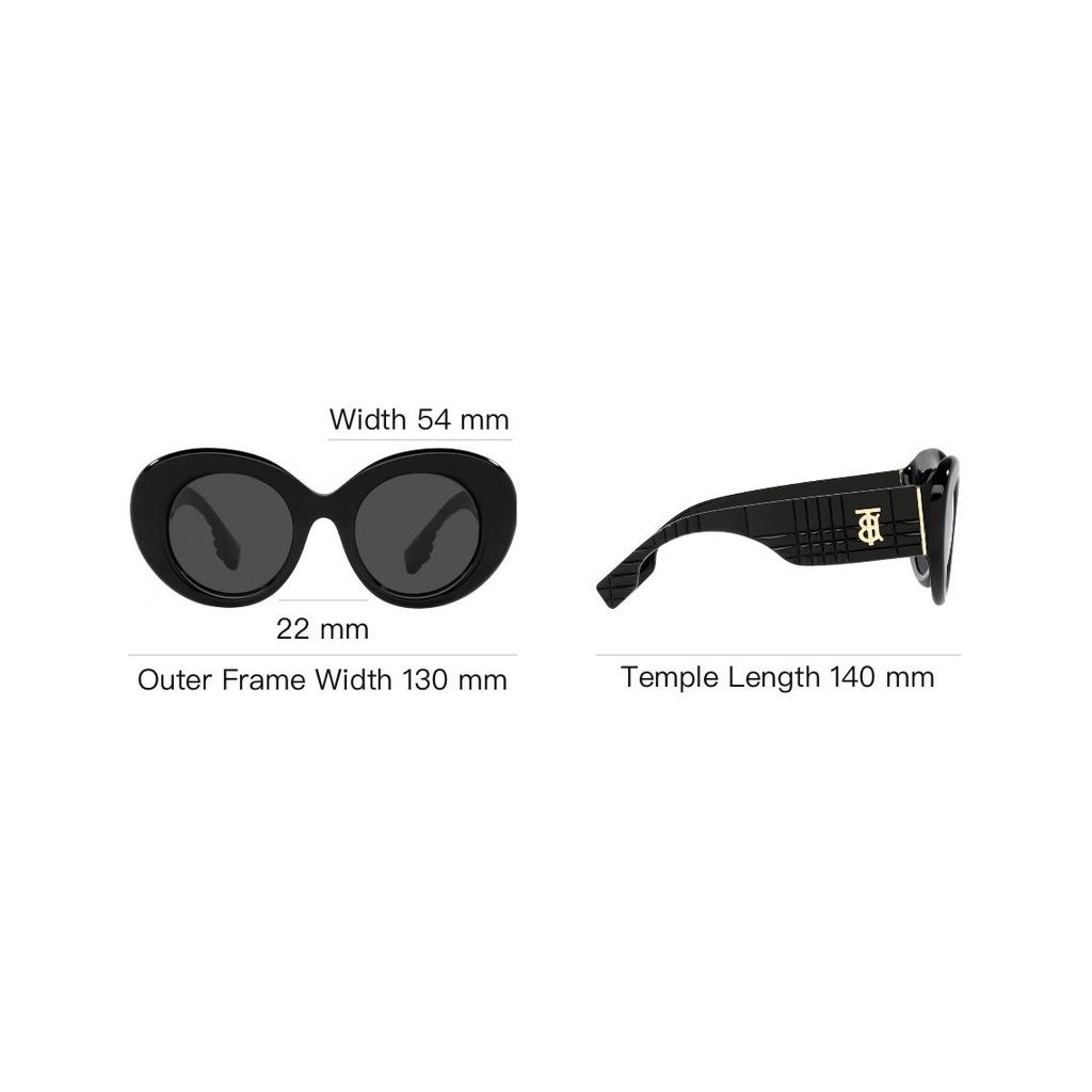 Burberry Side Logo Plastic Irregular Shape Sunglasses Women Sunglasses Black BE4370U30018749