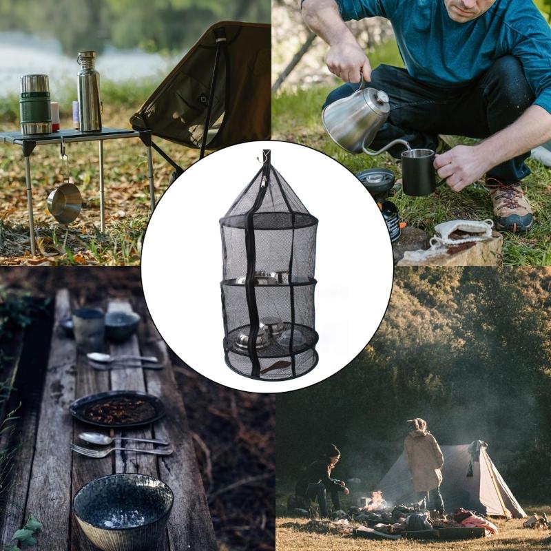 Outdoor Rundnetz mit Netz Trockennetz Faltbar Außen 4-lagig Hängender Wäschetrockner Trockennetz Outdoor Trocknungsnetz