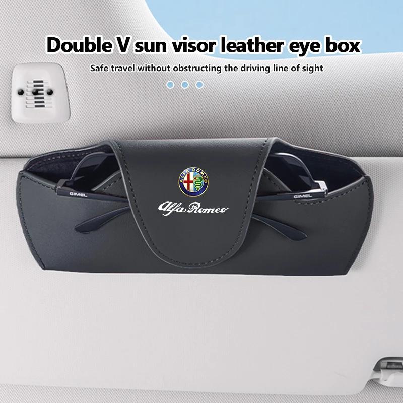 Auto Brillenetui Ticket Kartenhalter Sonnenblende Sonnenbrillenhalter Für Alfa Romeo 159 Giulietta 156 147 Giulia Mito GT Stelvio