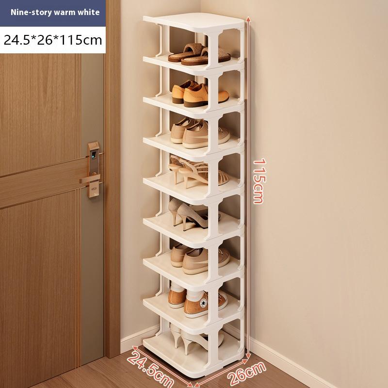 A Multi-layer Plastic Shoe Rack with Large Storage Capacity, Designed for Use In Homes and Dormitories