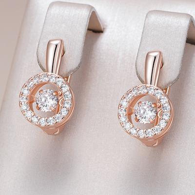 Kienl Rosegoldfarbene Englische Ohrringe Für Frauen Mode Schwingende Natürliche Zirkon Accessoires Hohe Qualität Täglicher Schmuck