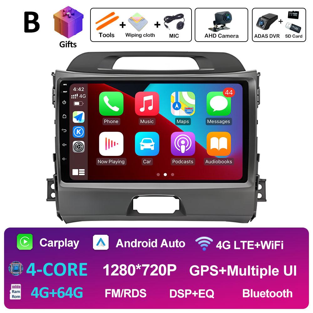 Car Video For KIA Sportage 2010 2011 2012 2013 - 2016 Radio Player Intelligent System Wireless Carplay Cooling fan WIFI NO 2 din