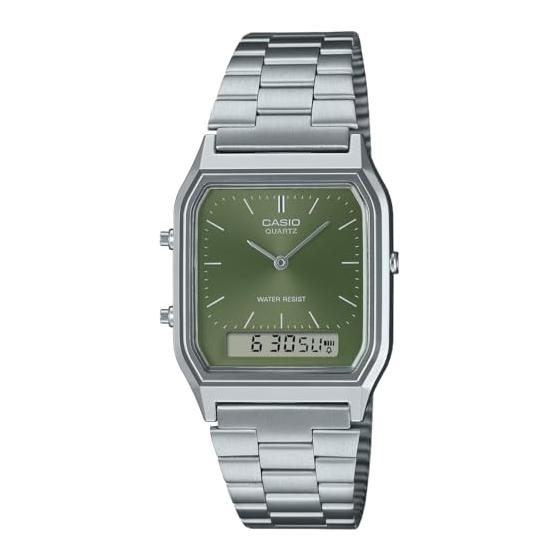 [Casio] CASIO ANA-DIGI Кварцевые часы Серия Vintage AQ-230A-3AMQY Унисекс Двойное время Зеленый Зарубежная модель [Параллельный импорт]