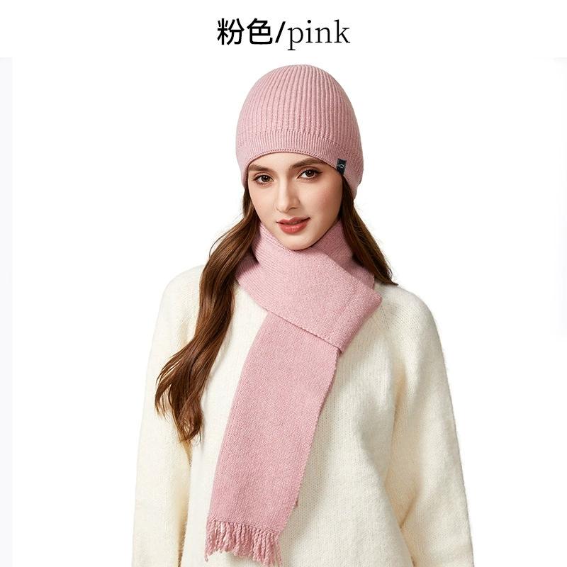 Unisex Warm Hat and Neck Scarf Set for Outdoor Cold Protection Knit Woolen Cap with Ear Cover For Men and Women