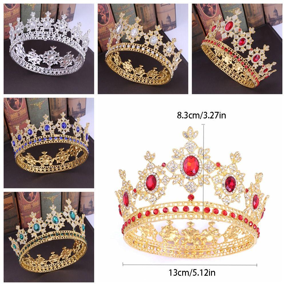 Luxury Vintage Tiara Crowns Sparkling Crystal Rhinestone Crown  Queens King