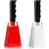 Iron Cowbell with Handle Hand Percussion Cowbells Red White Cow Bells Cheering Bell Atmosphere of The Group