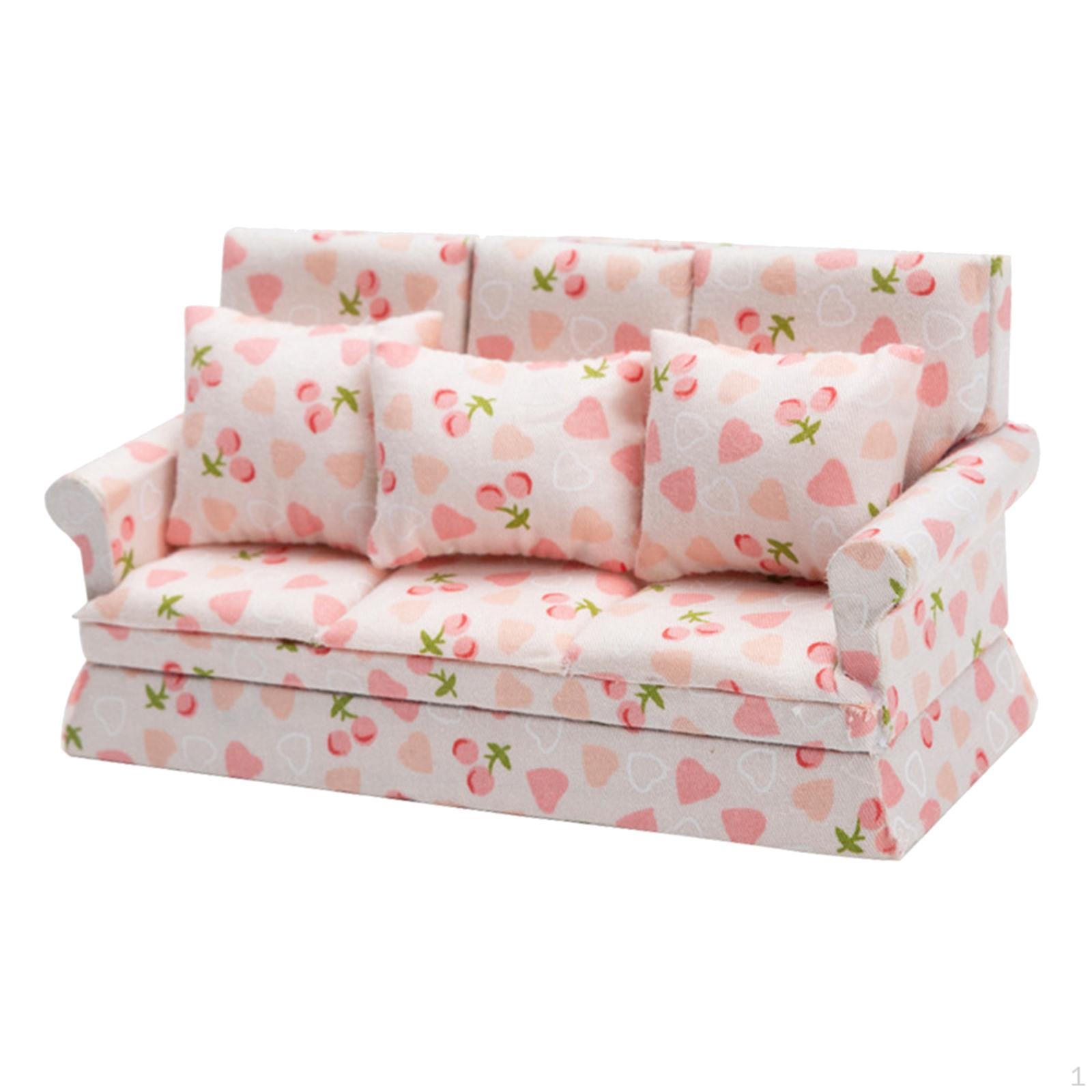 

Dollhouse Toy, Decoration, Miniature Sofa for Boys, Girls, Three Seat