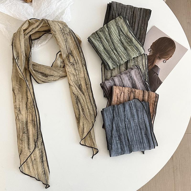 Foulard di Seta da Donna Tie Dye Foulard Lungo Legato in Vita con Foulard Sottile, Foulard Copricapo Fascia per Capelli Legati