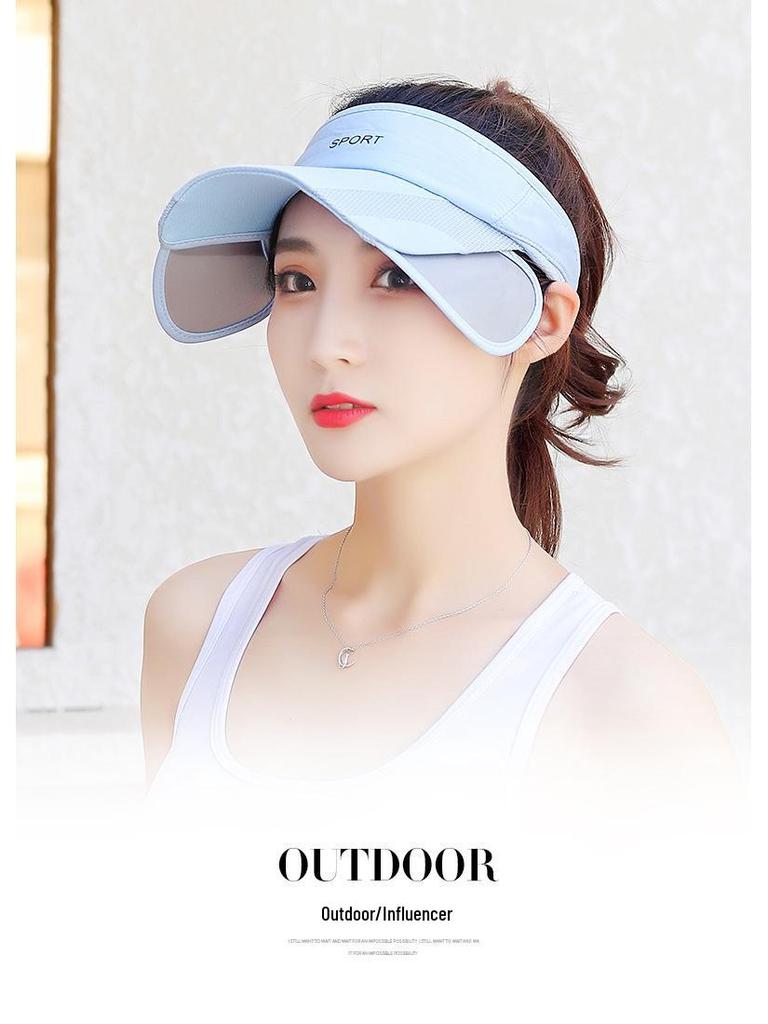 Summer Unisex Wide-Brim Sun Protection Hat with Drawstring