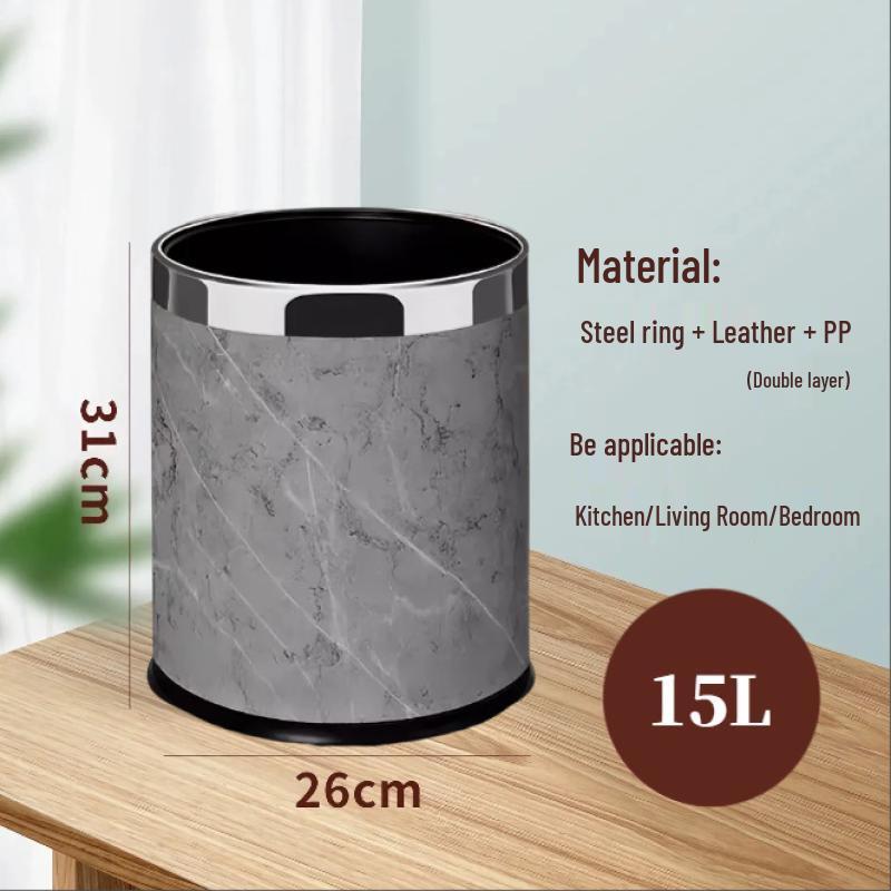 Yu Zhu Xun 15L Modern Dual-Layer Waste Bins with Lids (Set of 2)