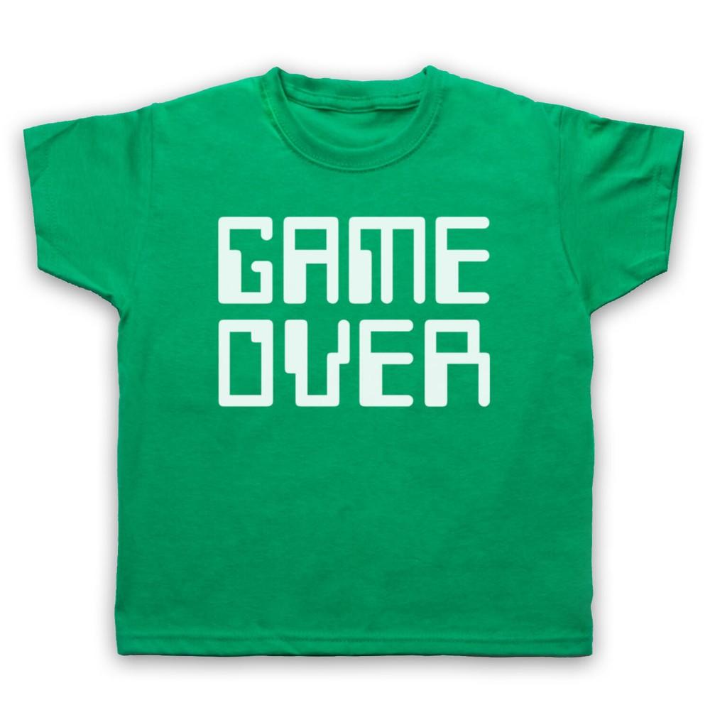 

Game Over Hipster Retro Slogan Computer End Life Geek Kids Childs T-Shirt S