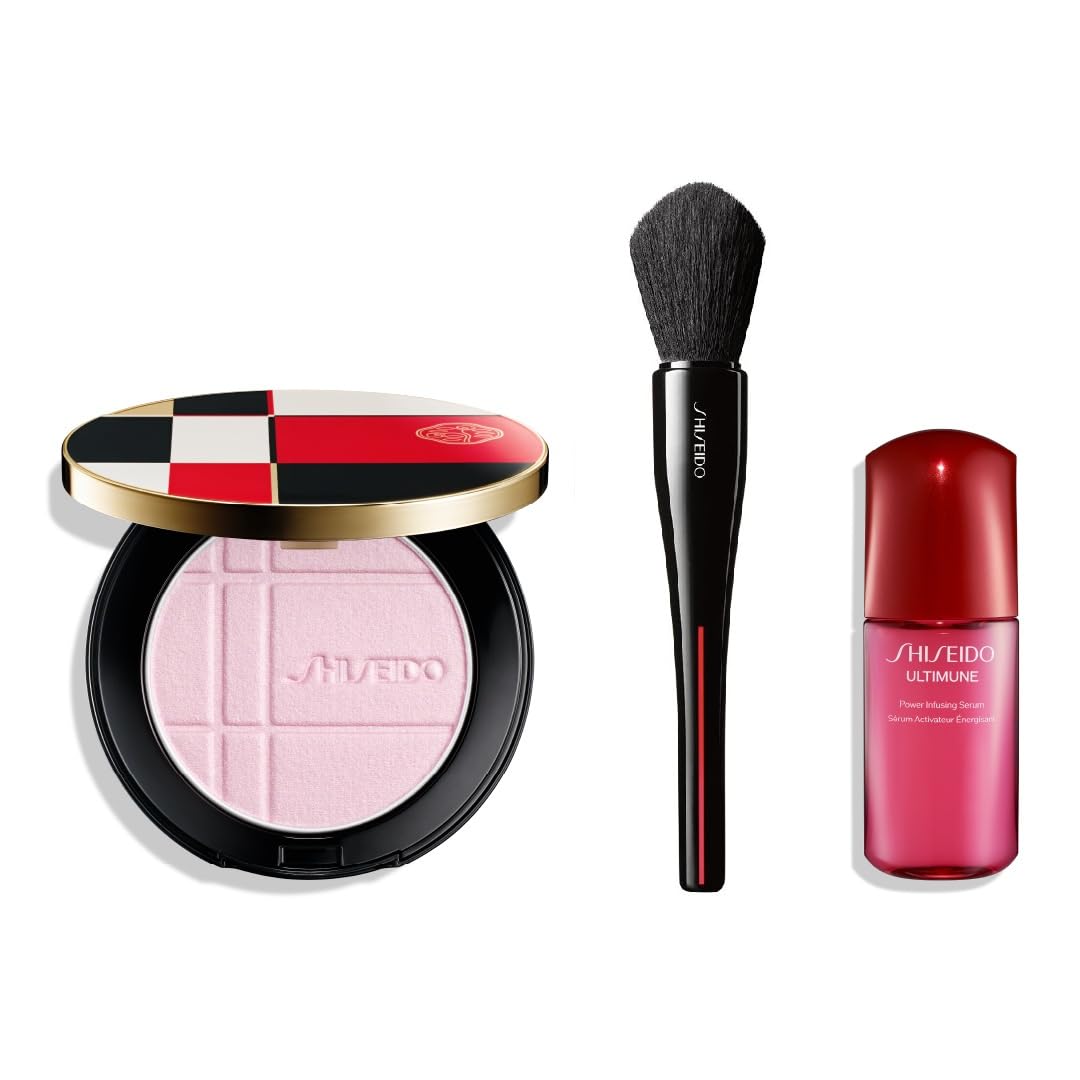 SHISEIDO Набор Enhancer Kit Color Glow Enhancer 01 Medusa Opal 7 г Кисть для лица MARU FUDE Multi Face Brush Сыворотка Ultimune Маленькая пудра для лица Eye Color Powder Type Пудра для ухода за кожей