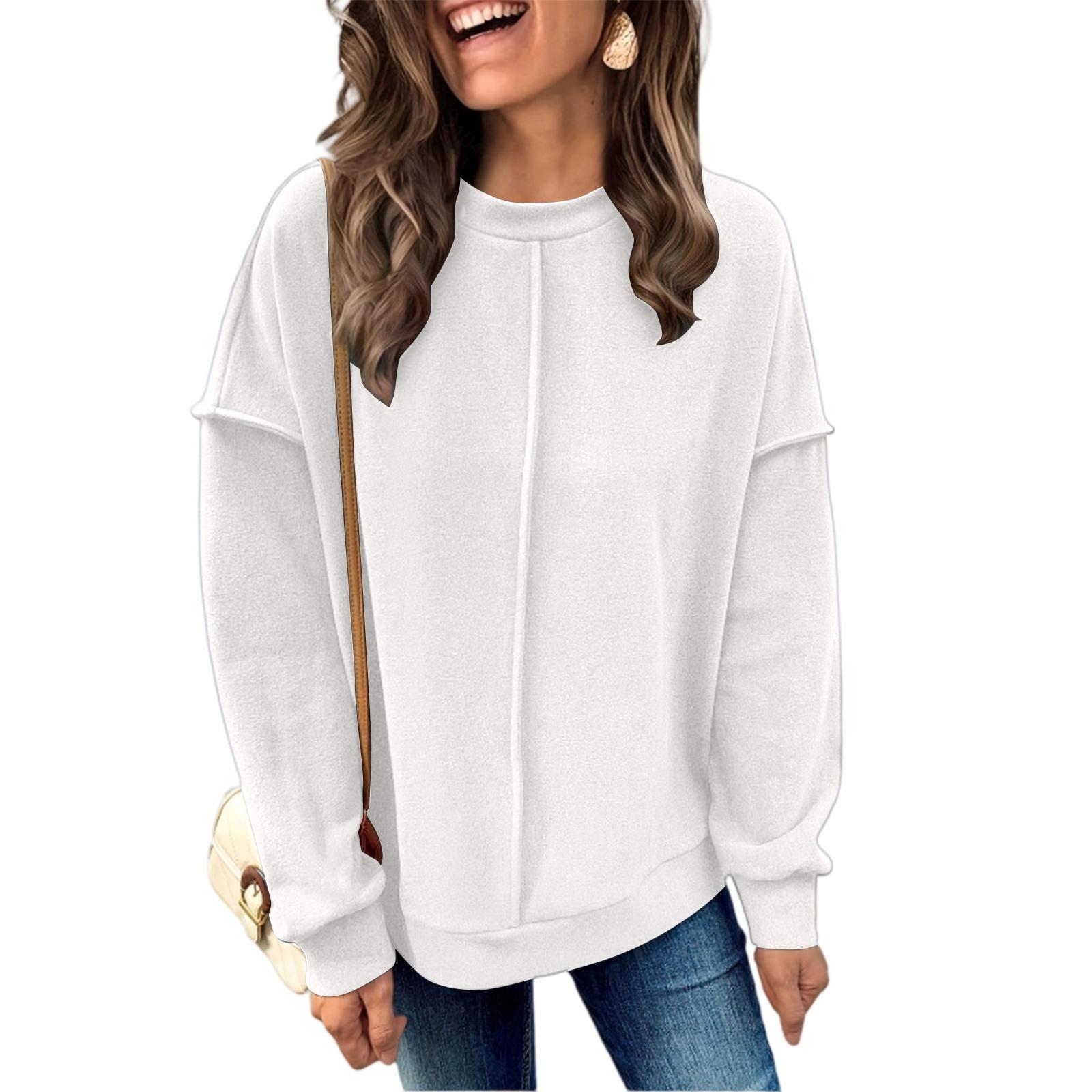 

Fashion Loose Sports Crewneck Sweatshirt Casual Pullover Long Sleeve Crewneck Sweatshirt M белый