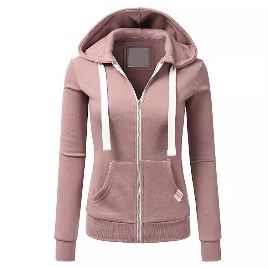 Spring and Autumn Women's Trendy Sports Zipper Cardigan Hoodie Jacket