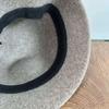 Solid Color Warm Bucket Hat Windproof Basin Hat Elegant Wool Fisherman Hat  Women