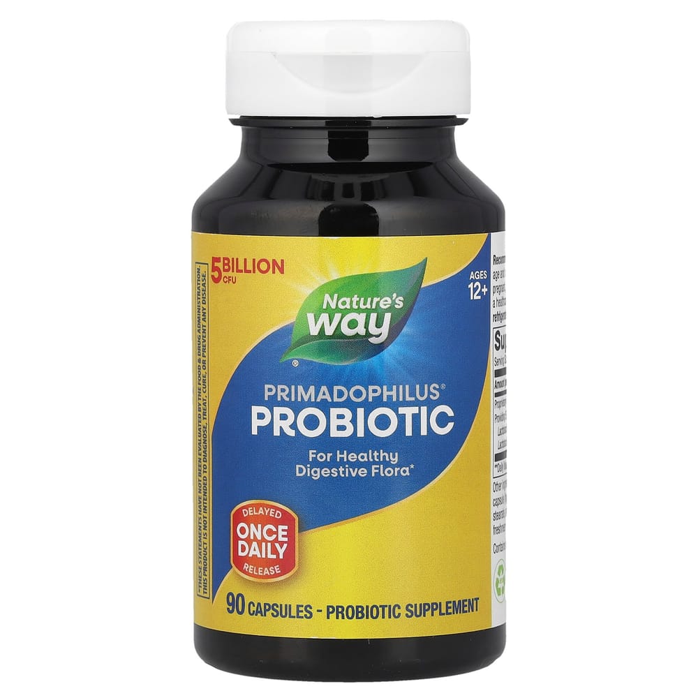 Nature's Way Primadophilus Original Probiotic, For Ages 12+, 5 Billion CFU, 90 Veggie Capsules