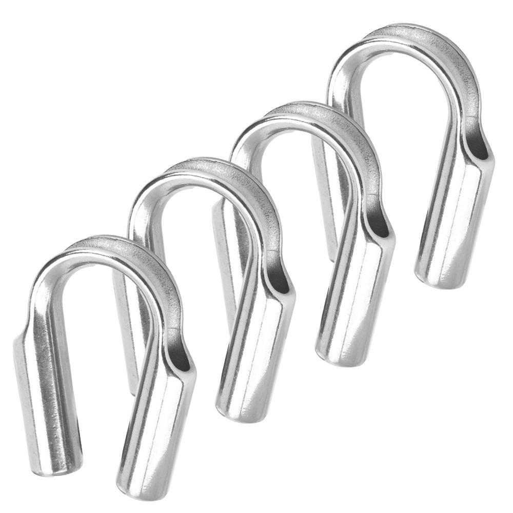 4pcs Durable Stainless Steel Thimbles Antirust Heavy Duty Thimble Winch Rope Thimble For Camping