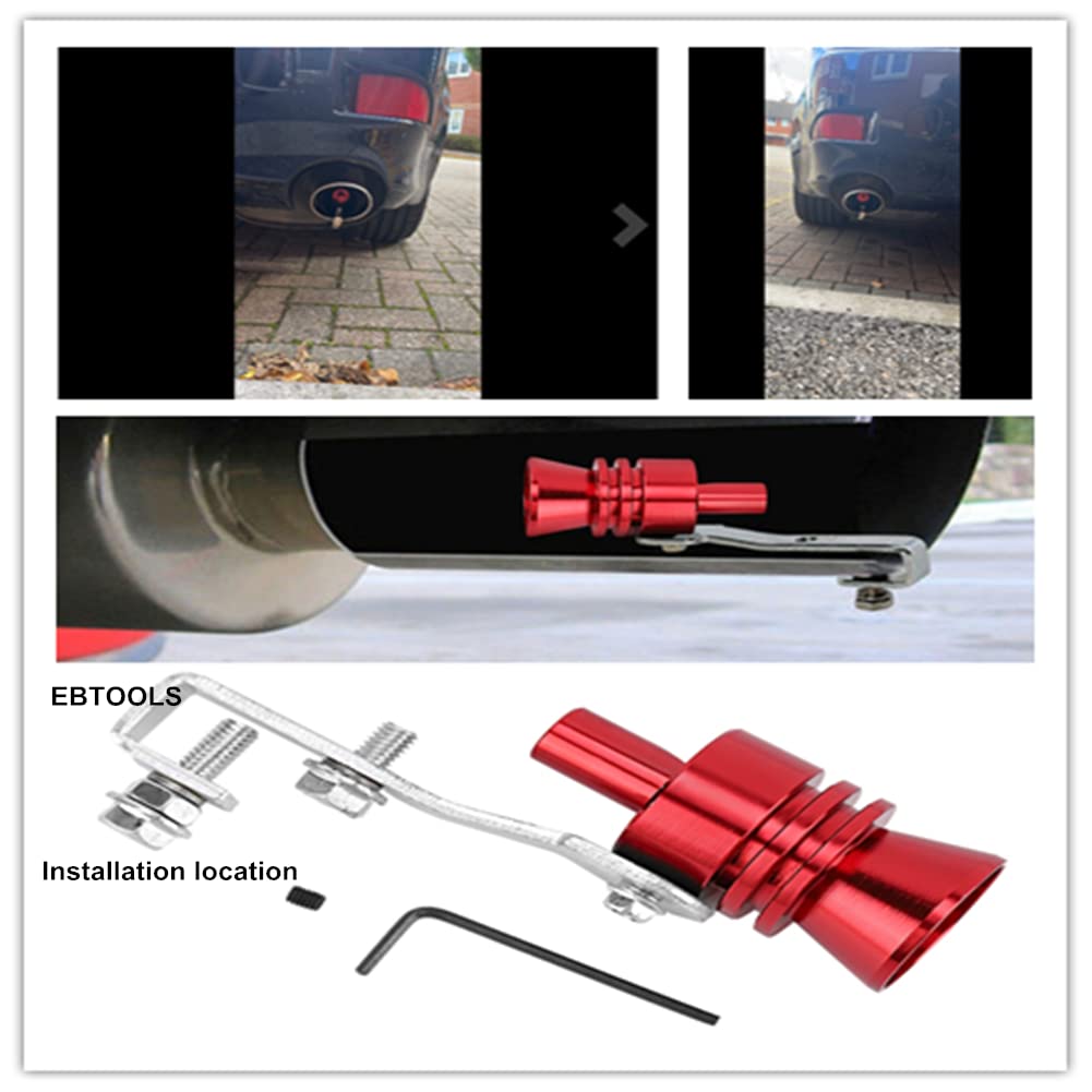 EBTOOLS Pour Turbo Voiture Pour Exhaust Turbo Whistle Turbo Sound Whistle Muffler Red, Turbo