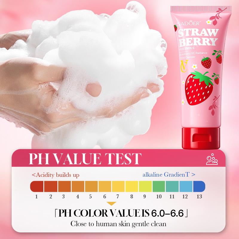 Strawberry Facial Cleanser 100g VC Moisturizing Moisturizing Moisturizing Cleanser Skin Care Products