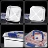 Large Capacity Stainless Steel Crisper With Handle Airtight Lid Leak-Proof Lunch Box Rectangular Fresh-Keeping Box Refrigerator
