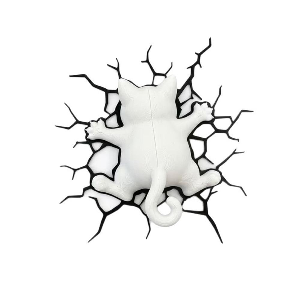 3D Printed Animal Magnet Ornament Novelty Cat Home Wall Sticker Cat Lover Present Favor белый